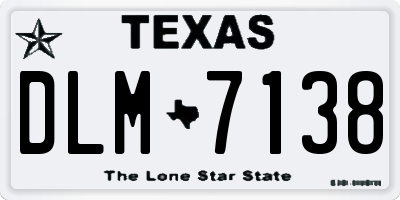 TX license plate DLM7138