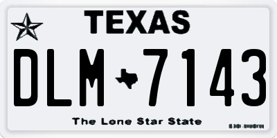 TX license plate DLM7143