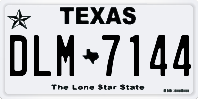 TX license plate DLM7144