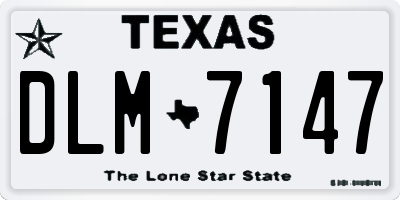 TX license plate DLM7147
