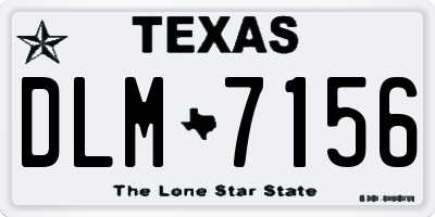 TX license plate DLM7156