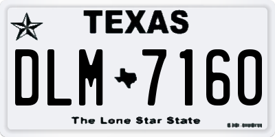 TX license plate DLM7160