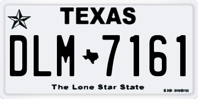 TX license plate DLM7161