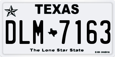TX license plate DLM7163