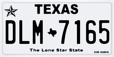 TX license plate DLM7165
