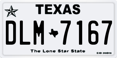 TX license plate DLM7167