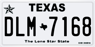 TX license plate DLM7168