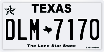 TX license plate DLM7170