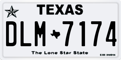 TX license plate DLM7174
