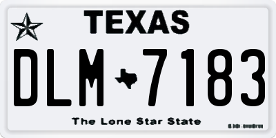 TX license plate DLM7183