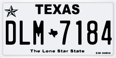 TX license plate DLM7184