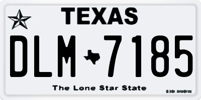 TX license plate DLM7185