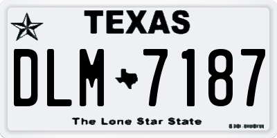 TX license plate DLM7187