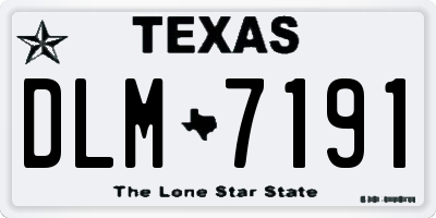 TX license plate DLM7191