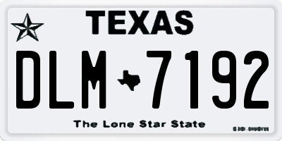 TX license plate DLM7192