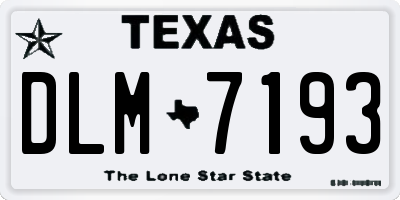 TX license plate DLM7193