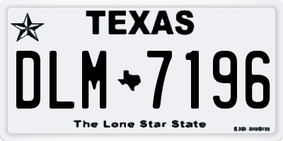 TX license plate DLM7196