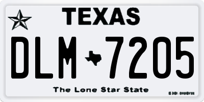 TX license plate DLM7205