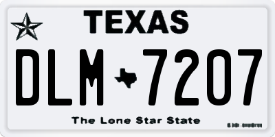 TX license plate DLM7207