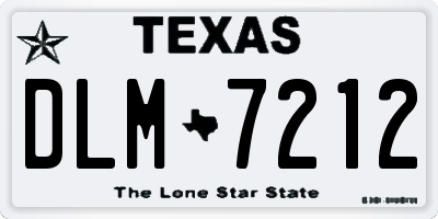 TX license plate DLM7212