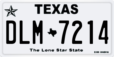TX license plate DLM7214