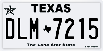 TX license plate DLM7215