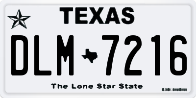 TX license plate DLM7216