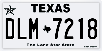TX license plate DLM7218