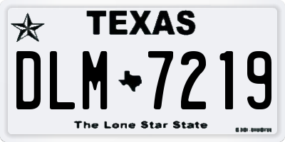 TX license plate DLM7219