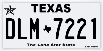 TX license plate DLM7221