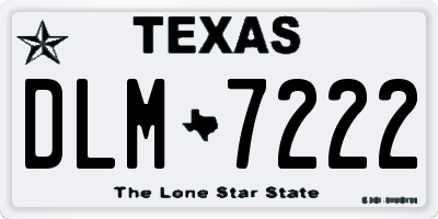 TX license plate DLM7222