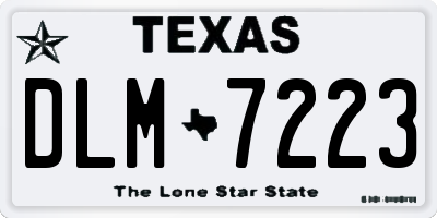TX license plate DLM7223