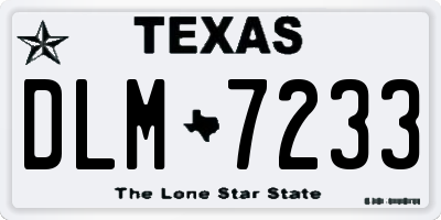 TX license plate DLM7233