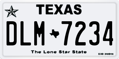 TX license plate DLM7234
