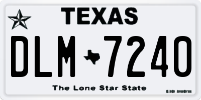 TX license plate DLM7240