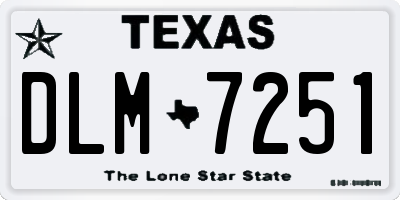 TX license plate DLM7251