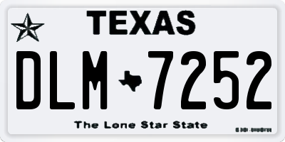 TX license plate DLM7252