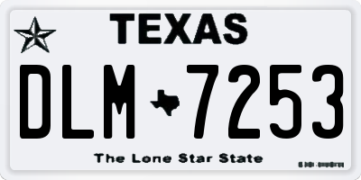 TX license plate DLM7253