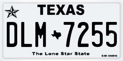 TX license plate DLM7255