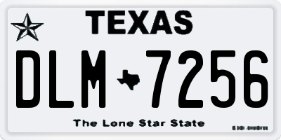 TX license plate DLM7256