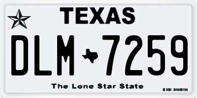 TX license plate DLM7259