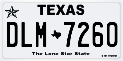 TX license plate DLM7260