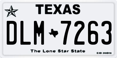 TX license plate DLM7263