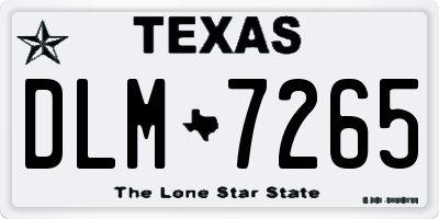 TX license plate DLM7265