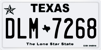 TX license plate DLM7268