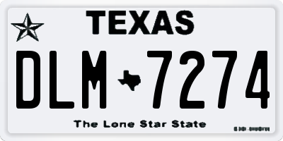 TX license plate DLM7274