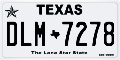 TX license plate DLM7278