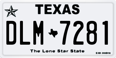 TX license plate DLM7281