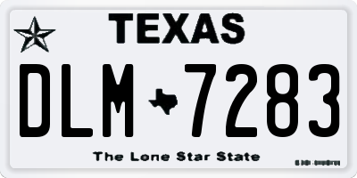 TX license plate DLM7283