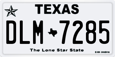 TX license plate DLM7285